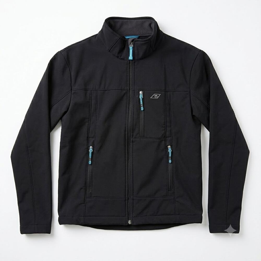 SOUTHERN TIDE Outer Banks Softshell Jacket Black Full Zip Mockneck Mens Small